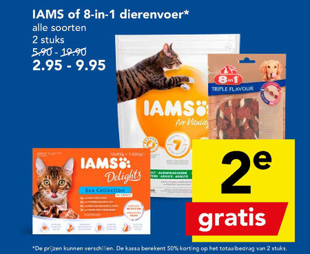 IAMS   kattenvoer folder aanbieding bij  Deen - details