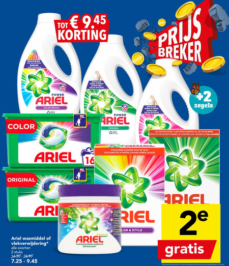 Ariel   vlekkenverwijderaar, wasmiddel folder aanbieding bij  Deen - details