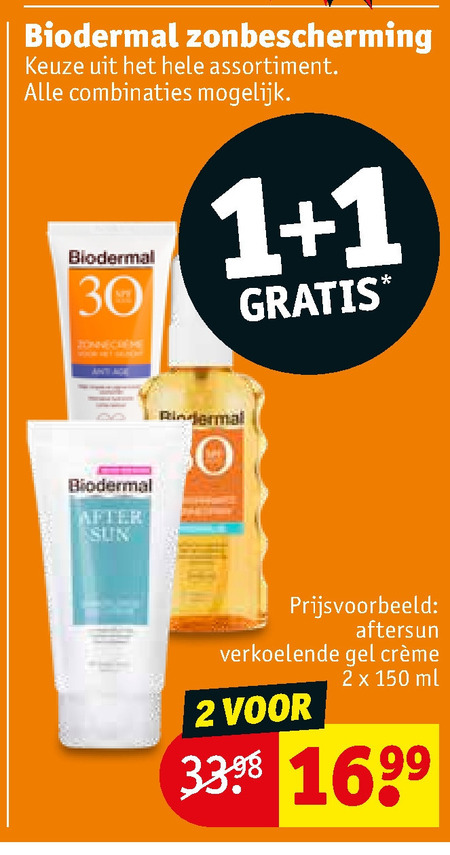 Biodermal   zonnebrandolie, aftersun folder aanbieding bij  Kruidvat - details