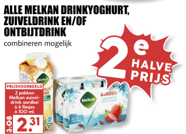 Melkan   drinkyoghurt folder aanbieding bij  MCD Supermarkt Basis - details