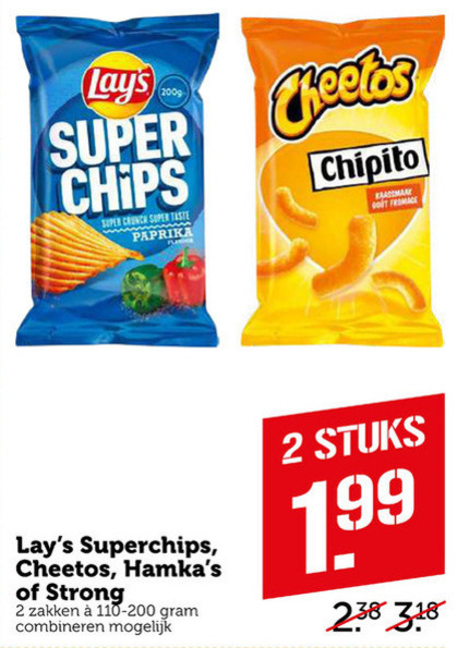 Cheetos   chips, zoutje folder aanbieding bij  Coop - details