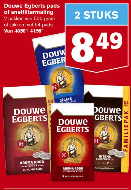 Douwe Egberts   koffiepad, koffie folder aanbieding bij  Hoogvliet - details