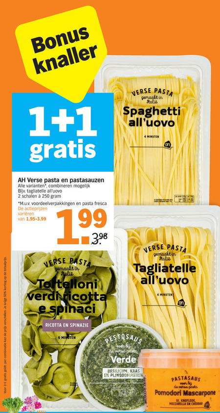 Albert Heijn Huismerk   pastasaus, pasta folder aanbieding bij  Albert Heijn - details