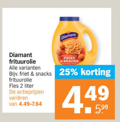 Diamant   frituurolie folder aanbieding bij  Albert Heijn - details