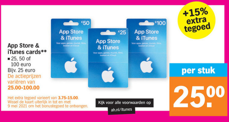 methodologie storm kijk in Apple itunes kaart folder aanbieding bij Albert Heijn - details