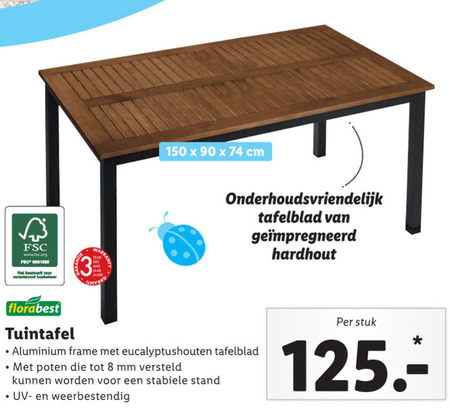 Florabest   tuintafel folder aanbieding bij  Lidl - details