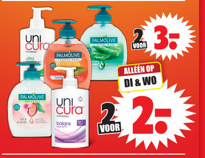 Palmolive   handzeep folder aanbieding bij  Dirk - details