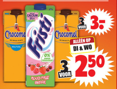 Chocomel   drinkyoghurt, chocolademelk folder aanbieding bij  Dirk - details