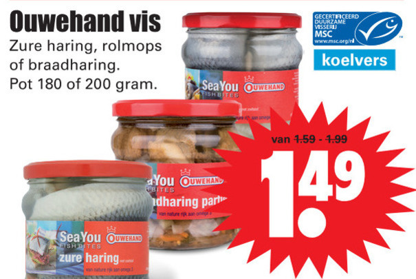 Ouwehand   rolmops, haring folder aanbieding bij  Dirk - details