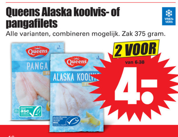 Queens   koolvis, pangasius folder aanbieding bij  Dirk - details