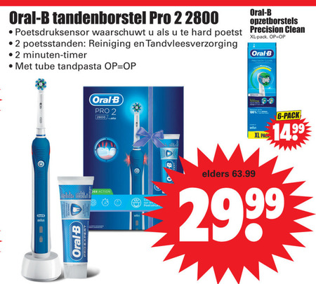 Braun Oral-B   electrische tandenborstel, opzetborstel folder aanbieding bij  Dirk - details