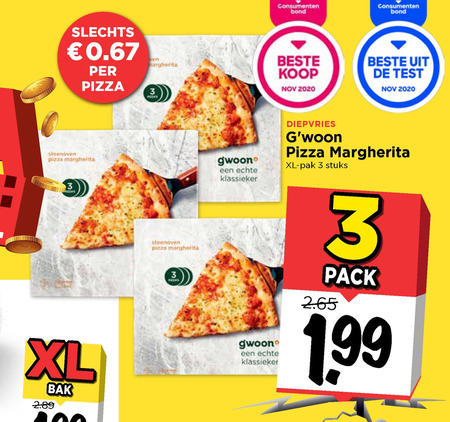 Gwoon   diepvriespizza folder aanbieding bij  Vomar - details