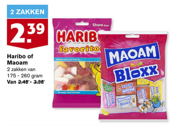 Haribo   snoep folder aanbieding bij  Hoogvliet - details