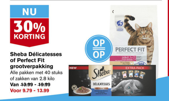 Spin gras Productie Sheba kattenvoer folder aanbieding bij Hoogvliet - details