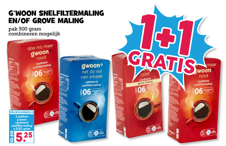 Gwoon   koffie folder aanbieding bij  Boons Markt - details