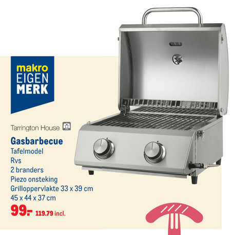 reputatie oosters Pijnstiller Tarrington House gasbarbecue folder aanbieding bij Makro - details