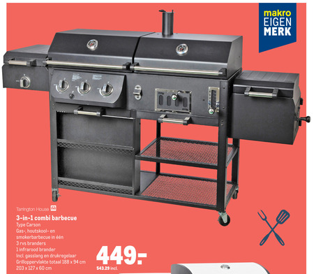 Zeep Cataract doolhof houtskool barbecue, gasbarbecue folder aanbieding bij Makro - details