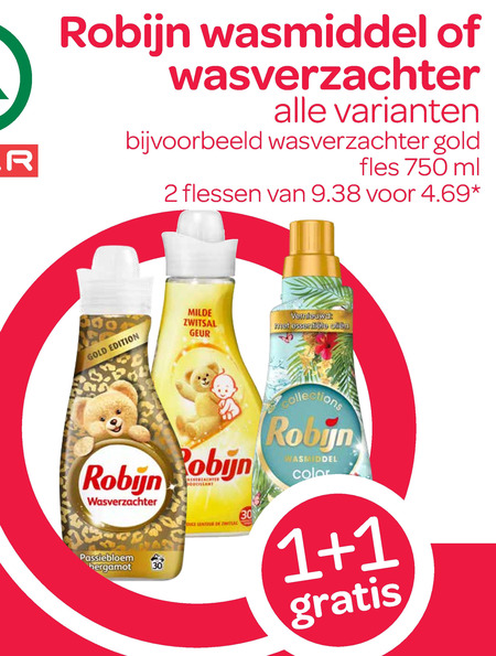 Robijn   wasverzachter, wasmiddel folder aanbieding bij  Spar - details