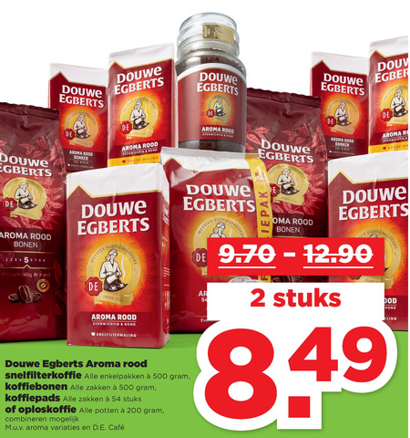 Douwe Egberts   koffie, oploskoffie folder aanbieding bij  Plus - details