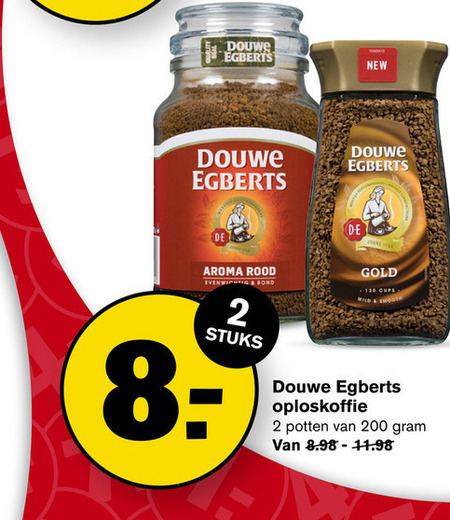 Douwe Egberts   oploskoffie folder aanbieding bij  Hoogvliet - details