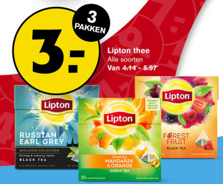 Lipton   thee folder aanbieding bij  Hoogvliet - details