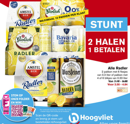 Alle merken   radler bier folder aanbieding bij  Hoogvliet - details