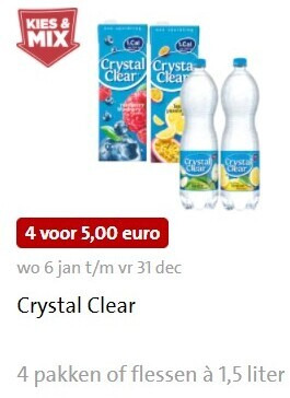 Crystal Clear   fruitdrank folder aanbieding bij  Jumbo - details