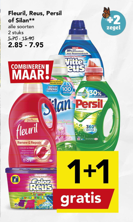 Silan   wasverzachter, wasmiddel folder aanbieding bij  Deen - details