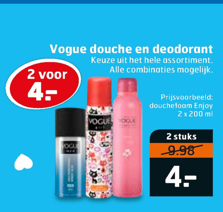 Vogue   douchegel, deodorant folder aanbieding bij  Trekpleister - details