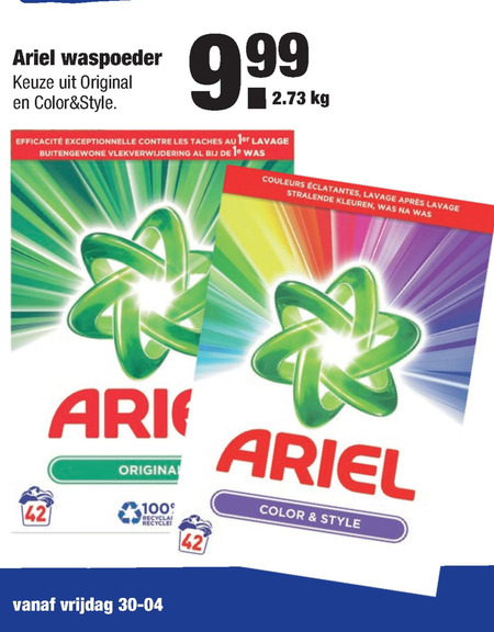 Ariel   wasmiddel folder aanbieding bij  Aldi - details