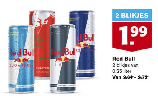 Red Bull   energiedrank folder aanbieding bij  Hoogvliet - details