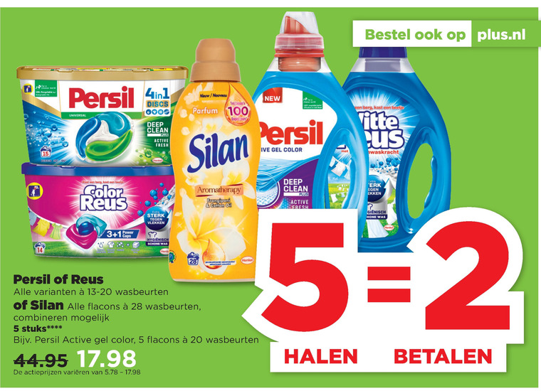 Persil   wasverzachter, wasmiddel folder aanbieding bij  Plus - details