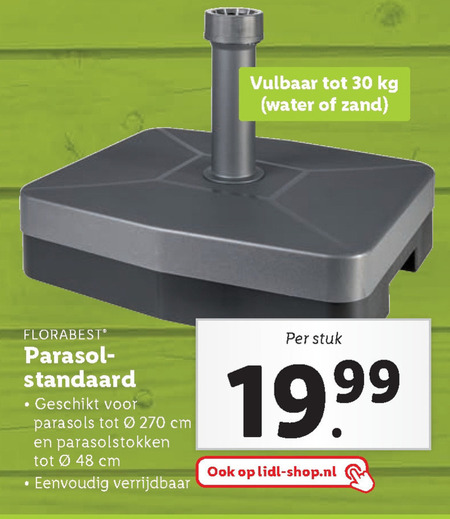 Florabest   parasolvoet folder aanbieding bij  Lidl - details