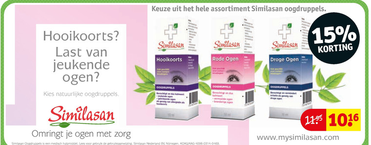 Similasan   oogdruppels folder aanbieding bij  Kruidvat - details