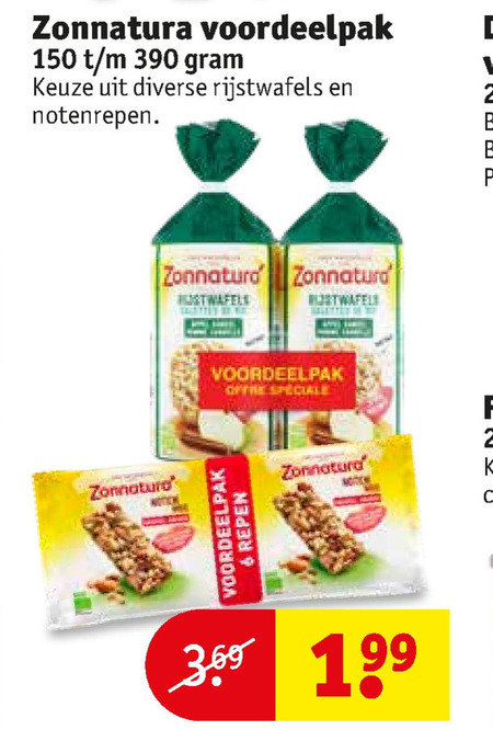 Zonnatura   mueslireep, rijstwafels folder aanbieding bij  Kruidvat - details