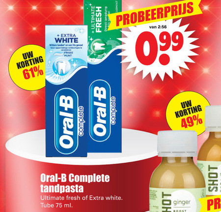 Oral-B   tandpasta folder aanbieding bij  Dirk - details