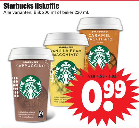 Starbucks   ijskoffie folder aanbieding bij  Dirk - details