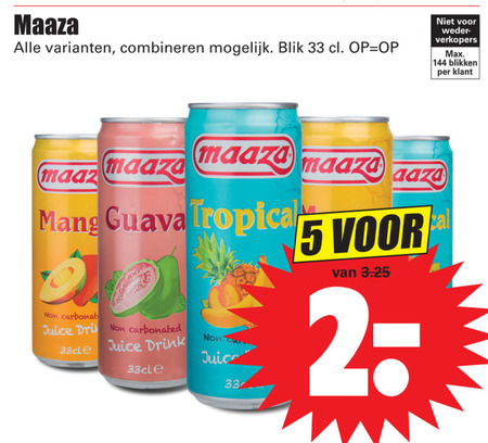 Maaza   frisdrank folder aanbieding bij  Dirk - details