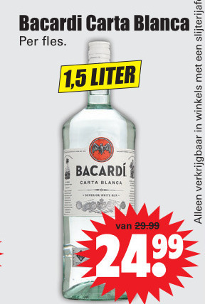 Bacardi   rum folder aanbieding bij  Dirk - details