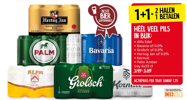 Grolsch   blikje bier folder aanbieding bij  Jan Linders - details