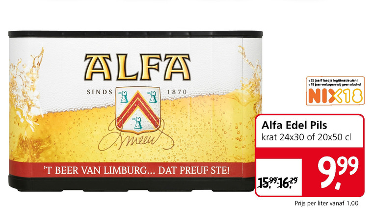 Alfa   krat bier folder aanbieding bij  Jan Linders - details