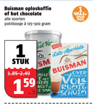 Buisman   chocolademelk, oploskoffie folder aanbieding bij  Poiesz - details