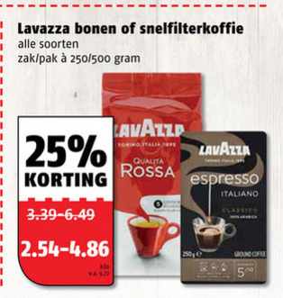 Lavazza   koffie, koffiebonen folder aanbieding bij  Poiesz - details