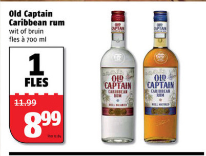 Old Captain   rum folder aanbieding bij  Poiesz - details