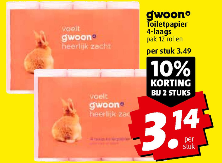 Gwoon   toiletpapier folder aanbieding bij  Boni - details