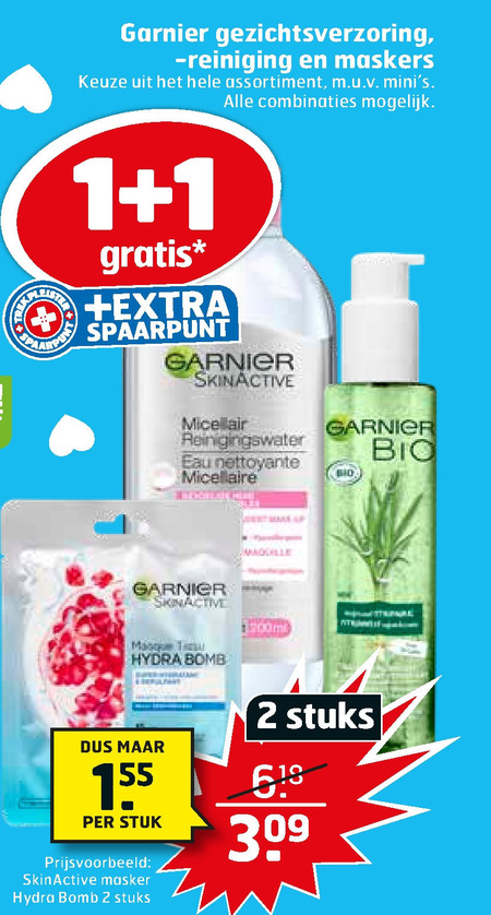 Garnier Skin Active   gezichtsmasker, gezichtsreiniging folder aanbieding bij  Trekpleister - details