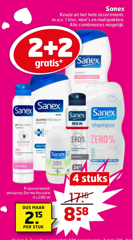 Sanex   deodorant, douchegel folder aanbieding bij  Trekpleister - details