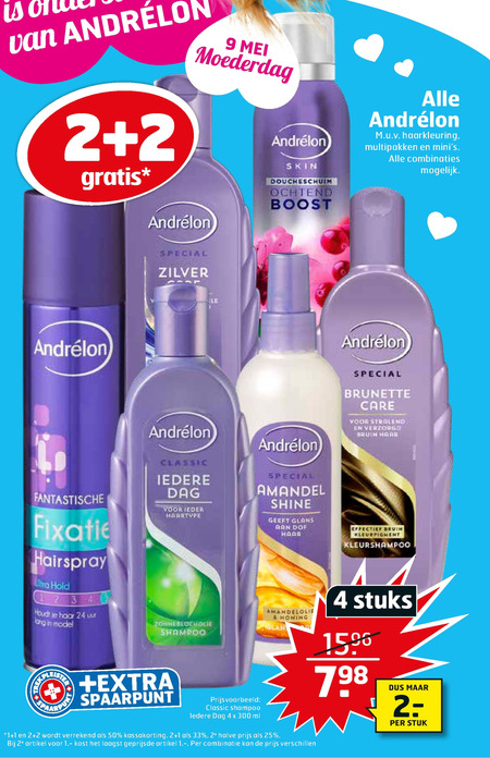 Andrelon   droogshampoo, haargel folder aanbieding bij  Trekpleister - details