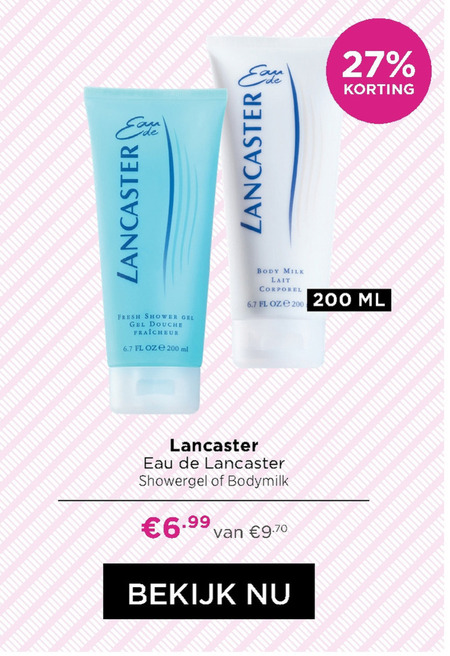 Lancaster   douchegel, bodymilk folder aanbieding bij  Ici Paris XL - details