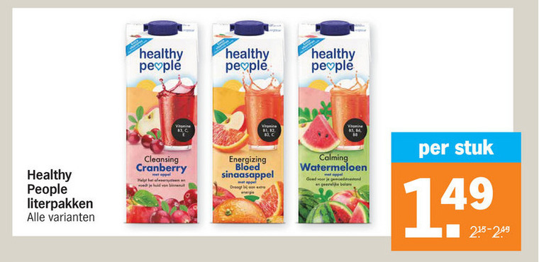 Healthy People   vruchtensap folder aanbieding bij  Albert Heijn - details